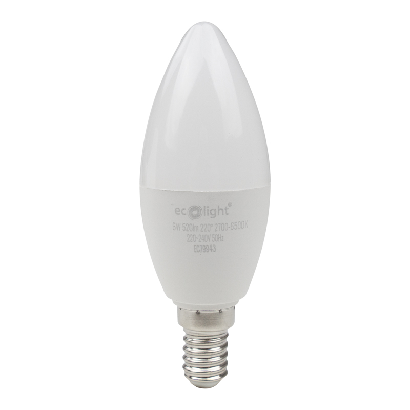 Żarówka LED candle E14 6w RGB CCT 520lm wifi tuya 1 Żarówka LED CANDLE E14 6W RGB CCT 520lm Wifi tuya — oświetlenie LED
