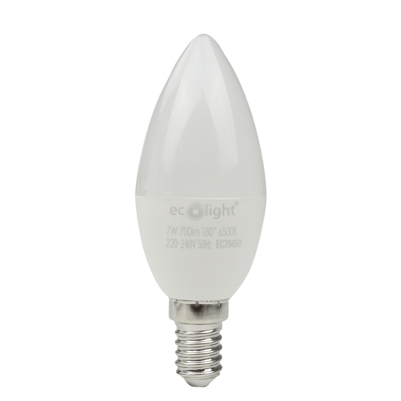 Żarówka LED candle E14 7w 6500k 700lm 1 Żarówka LED CANDLE E14 7W 6500K 700lm — oświetlenie LED