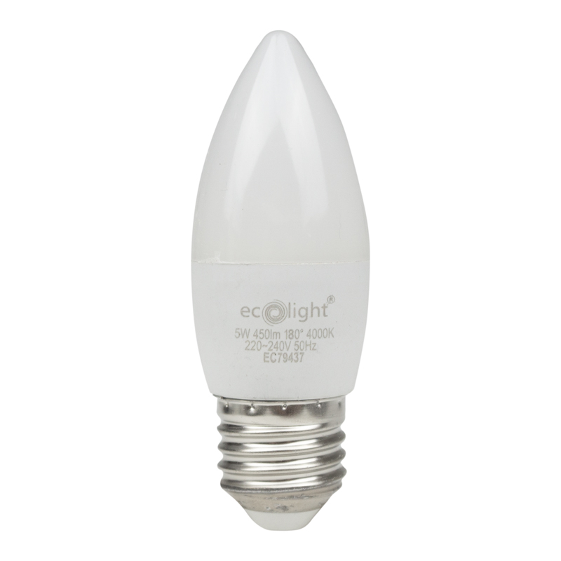 Żarówka LED candle E27 5w 4000k 500lm 1 Żarówka LED CANDLE E27 5W 4000K 500lm — oświetlenie LED