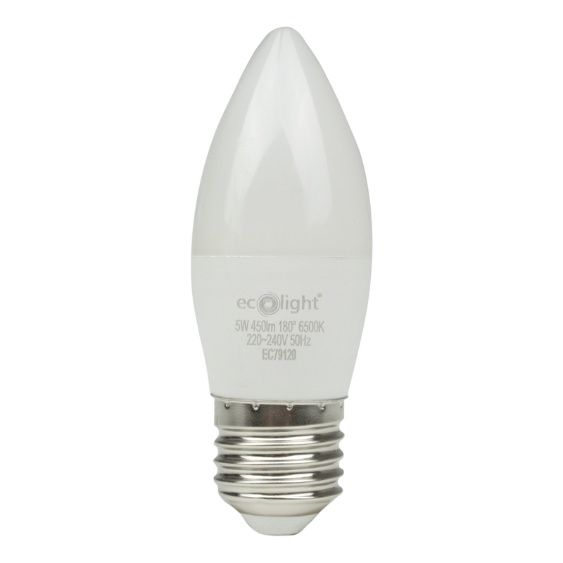 Żarówka LED candle E27 5w 6500k 500lm 1 Żarówka LED CANDLE E27 5W 6500K 500lm — oświetlenie LED