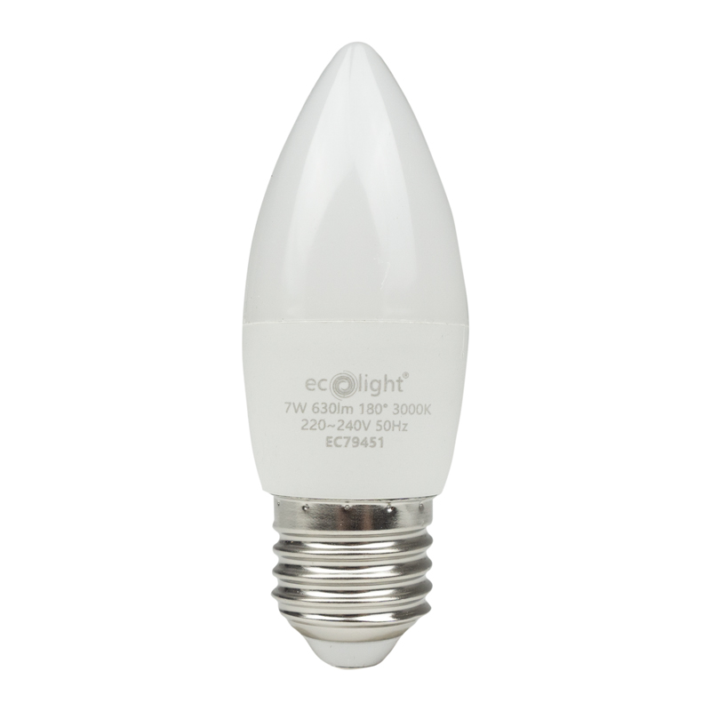 Żarówka LED candle E27 7w 3000k 700lm 1 Żarówka LED CANDLE E27 7W 3000K 700lm — oświetlenie LED
