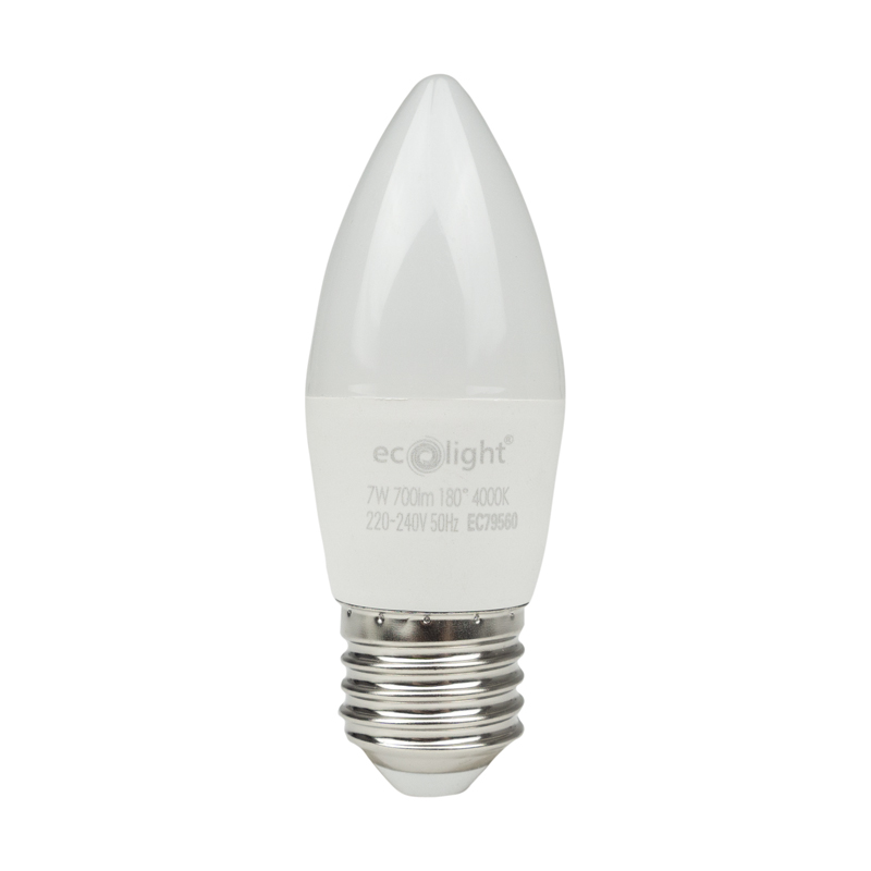 Żarówka LED candle E27 7w 4000k 700lm 1 Żarówka LED CANDLE E27 7W 4000K 700lm — oświetlenie LED
