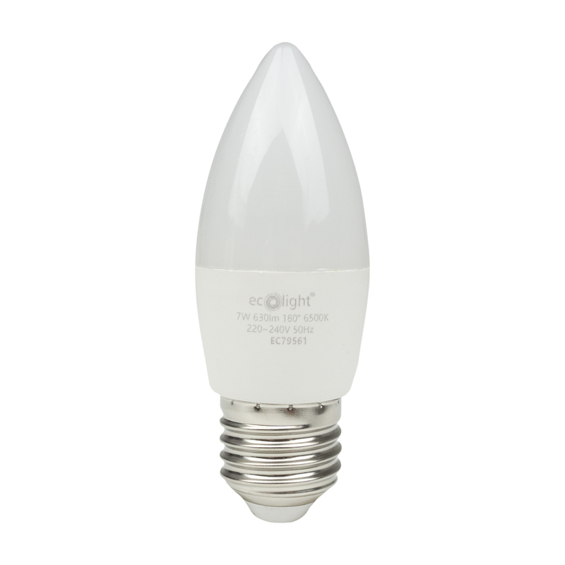 Żarówka LED candle E27 7w 6500k 700lm 1 Żarówka LED CANDLE E27 7W 6500K 700lm — oświetlenie LED