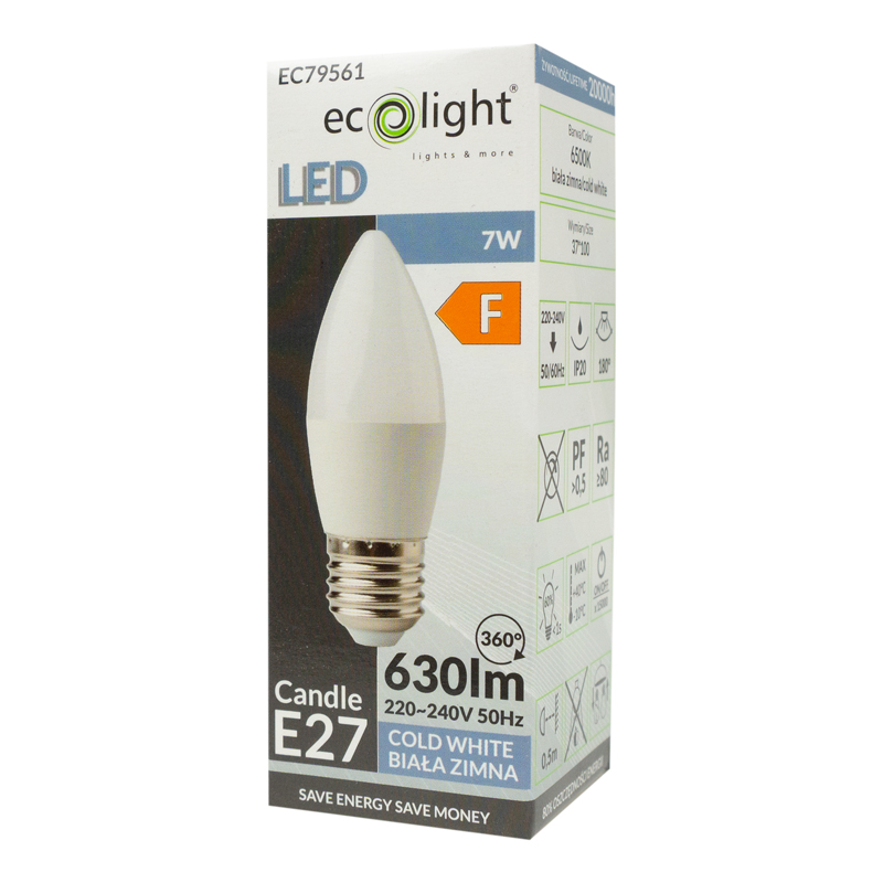 Żarówka LED candle E27 7w 6500k 700lm 3 Żarówka LED candle E27 7w 6500k 700lm - obrazek 3