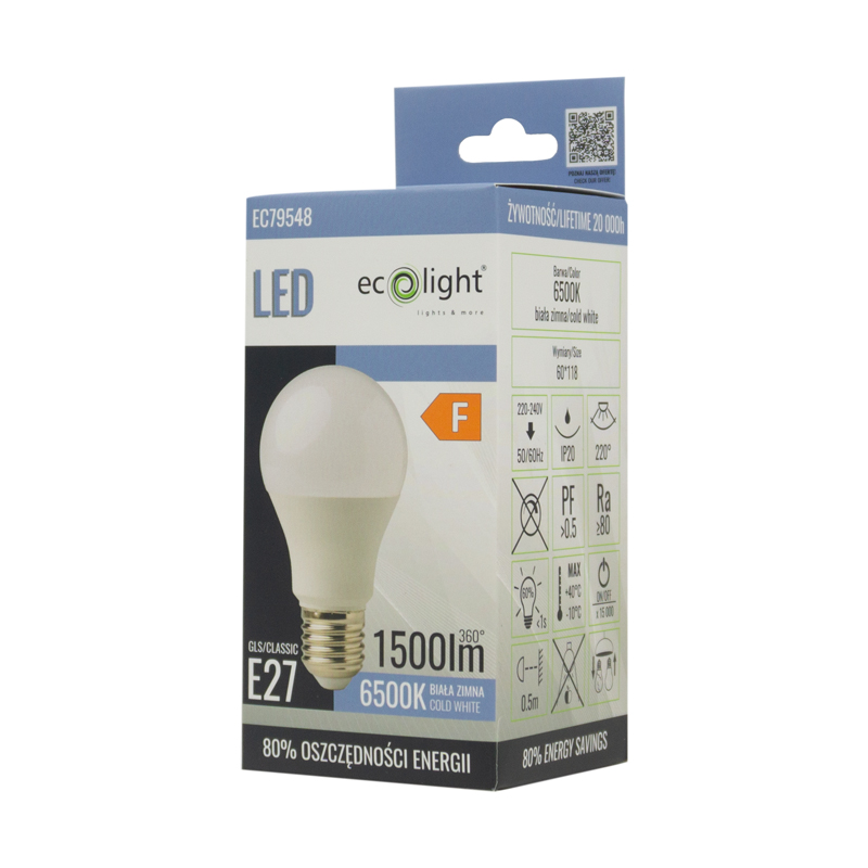 Żarówka LED classic gls E27 15w 6500k 1500lm 3 Żarówka LED classic gls E27 15w 6500k 1500lm - obrazek 3