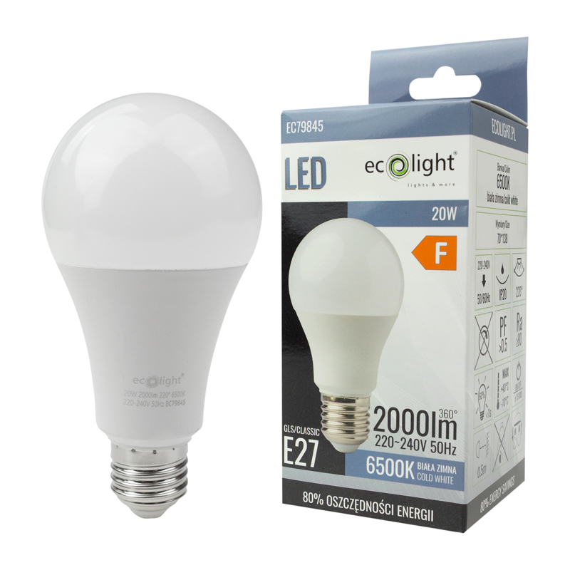 Żarówka LED classic gls E27 20w 6500k 2000lm 3 Żarówka LED classic gls E27 20w 6500k 2000lm - obrazek 3