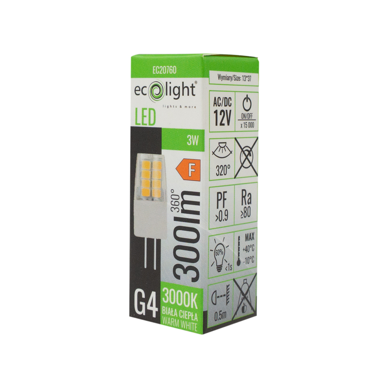 Żarówka LED g4 3w 12v 3000k 300lm 2 Żarówka LED g4 3w 12v 3000k 300lm - obrazek 2