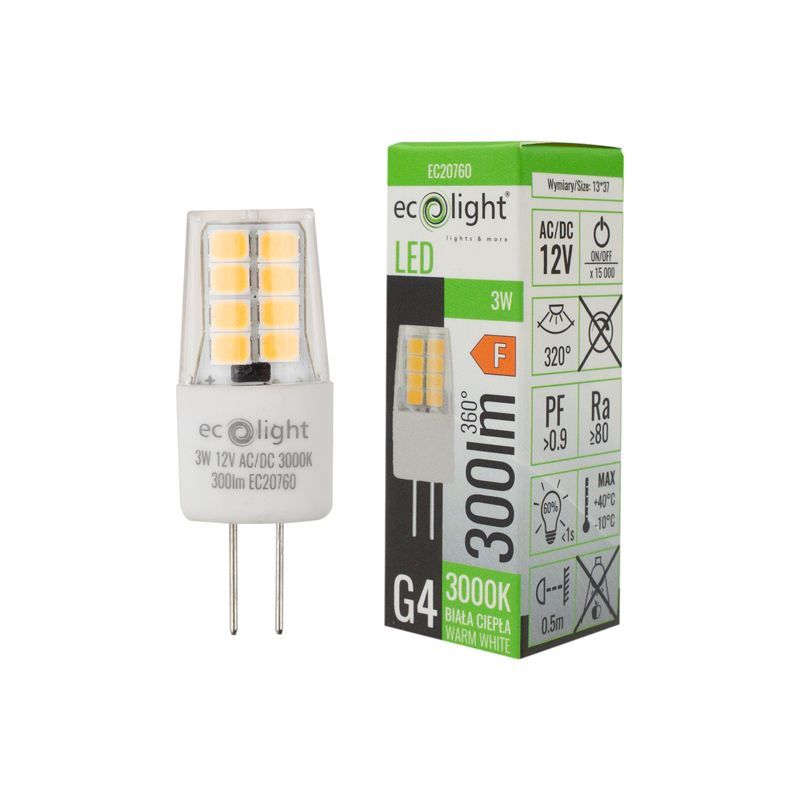 Żarówka LED g4 3w 12v 3000k 300lm 3 Żarówka LED g4 3w 12v 3000k 300lm - obrazek 3