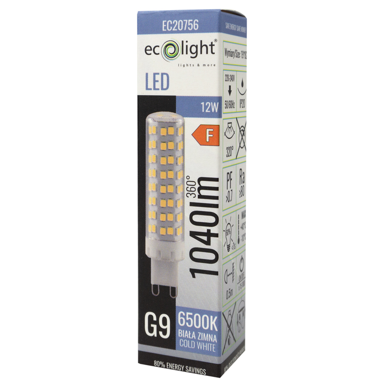 Żarówka LED G9 12w 6500k 1040lm 2 Żarówka LED G9 12w 6500k 1040lm - obrazek 2