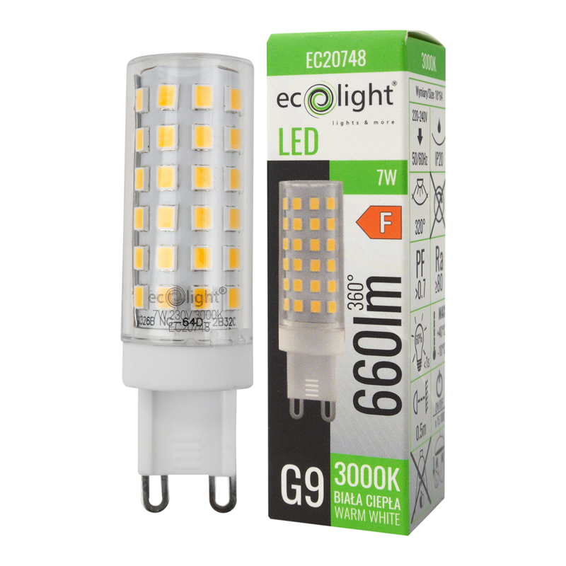 Żarówka LED G9 7w 3000k 660lm 3 Żarówka LED G9 7w 3000k 660lm - obrazek 3