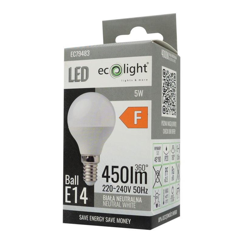 Żarówka LED golf ball E14 5w 4000k 450lm 3 Żarówka LED golf ball E14 5w 4000k 450lm - obrazek 3