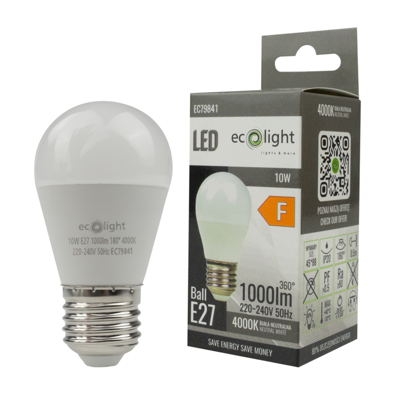 Żarówka LED golf ball E27 10w 4000k 1000lm 2 Żarówka LED golf ball E27 10w 4000k 1000lm - obrazek 2