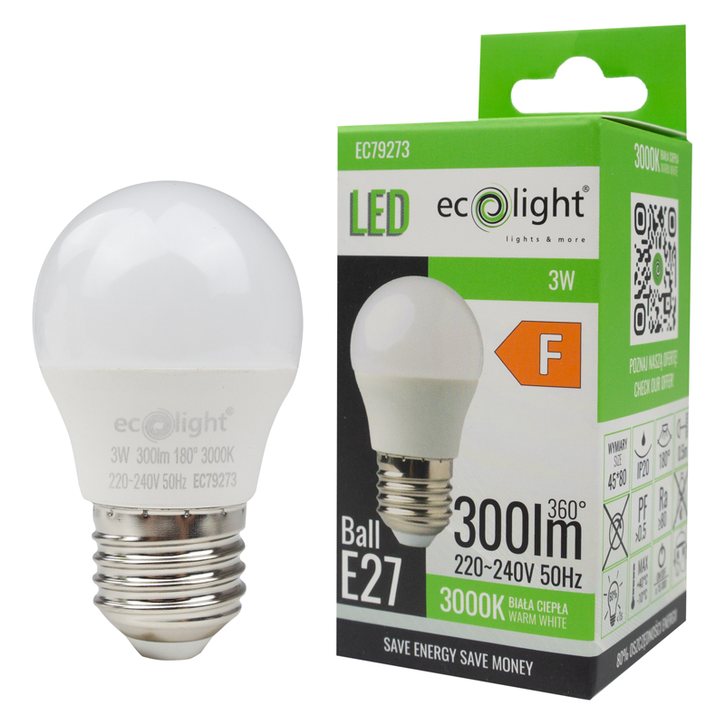 Żarówka LED golf ball E27 3w 3000k 300lm 2 Żarówka LED golf ball E27 3w 3000k 300lm - obrazek 2