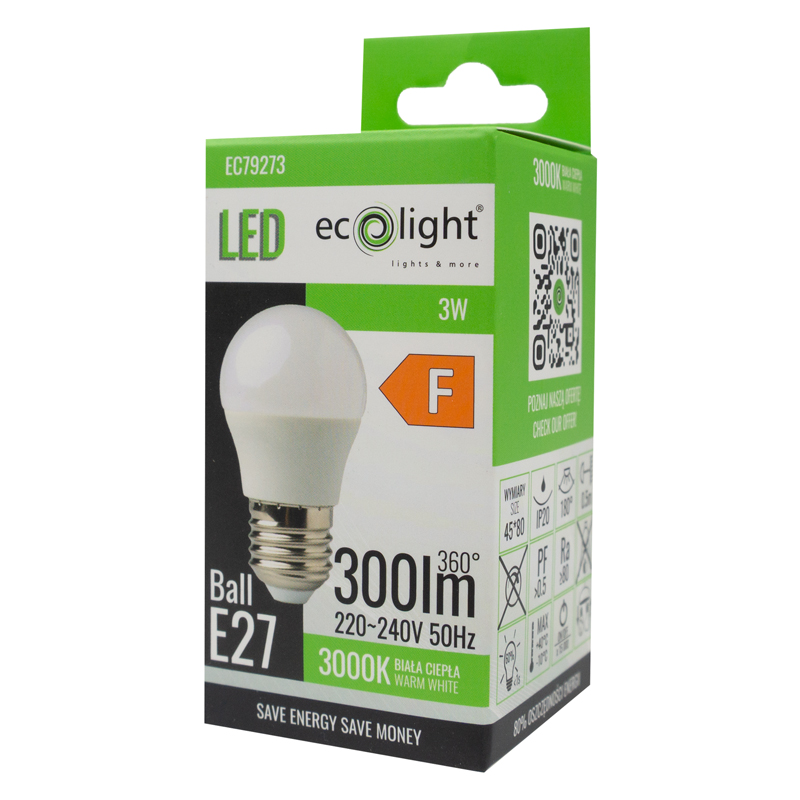Żarówka LED golf ball E27 3w 3000k 300lm 3 Żarówka LED golf ball E27 3w 3000k 300lm - obrazek 3