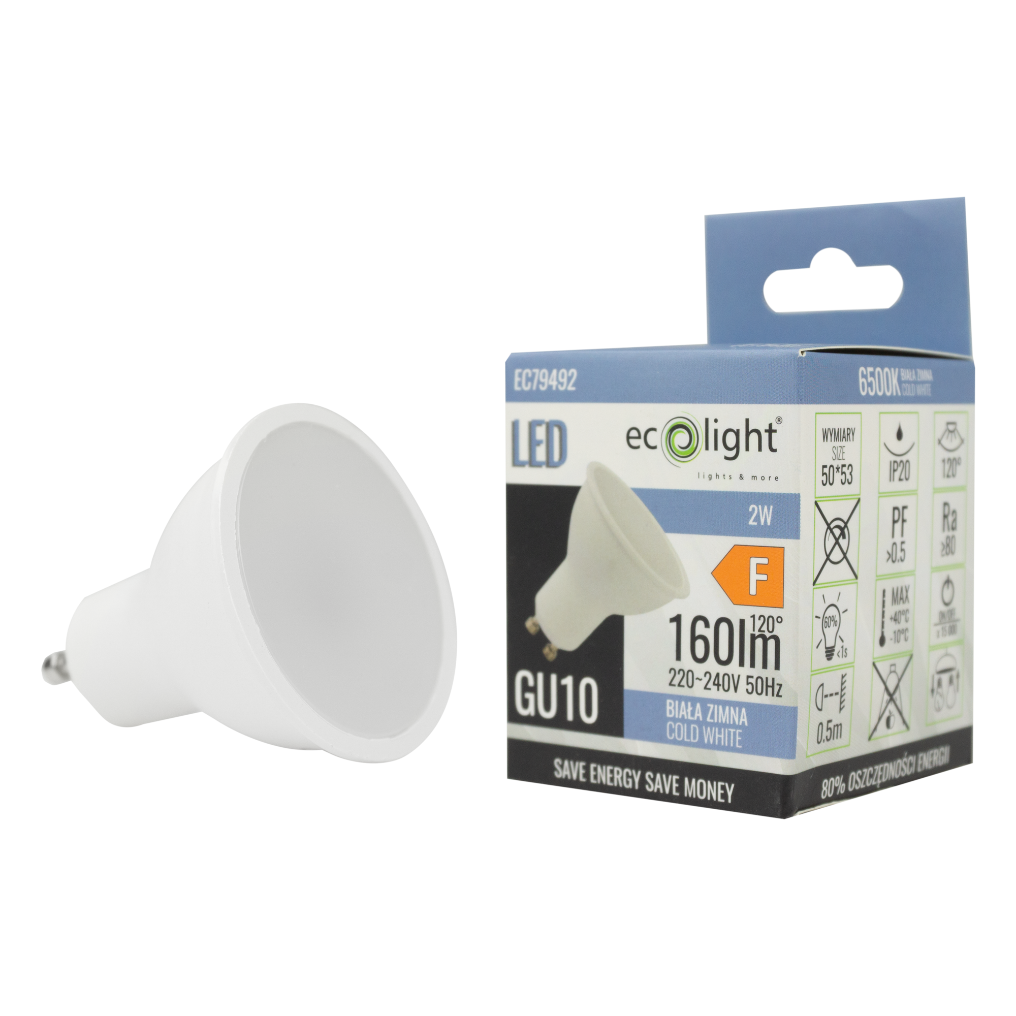 Żarówka LED GU10 2w 6500k 180lm 3 Żarówka LED GU10 2w 6500k 180lm - obrazek 3