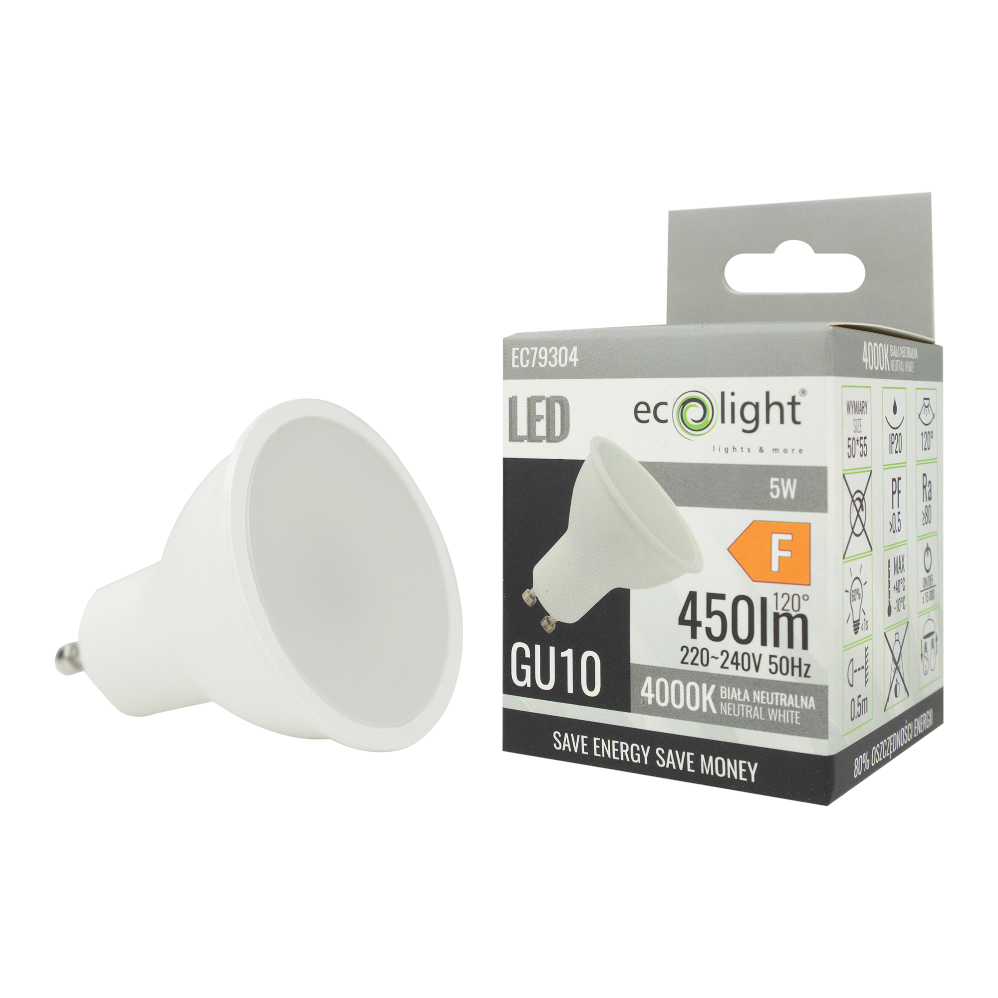 Żarówka LED GU10 5w 4000k 450lm 3 Żarówka LED GU10 5w 4000k 450lm - obrazek 3