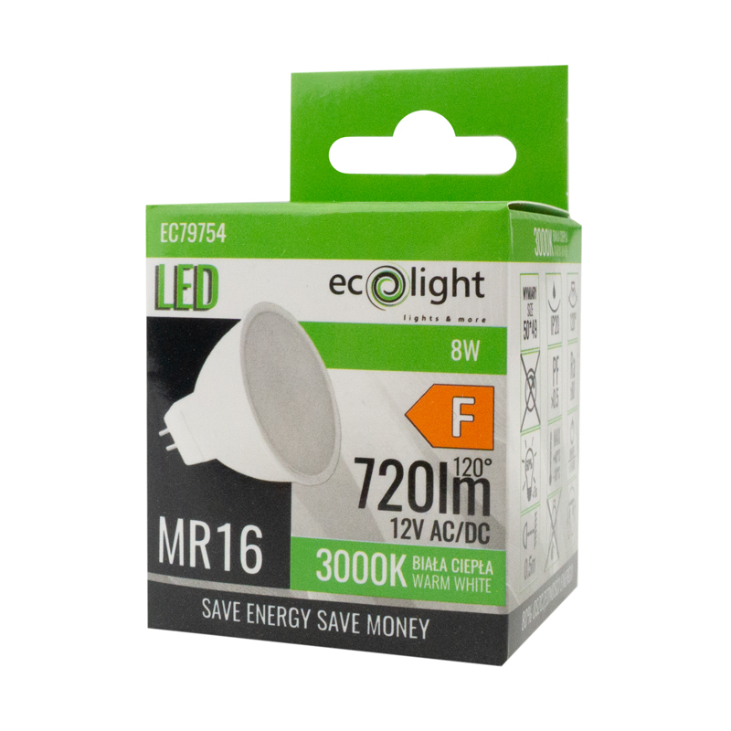 Żarówka LED mr16 8w 12v 3000k 720lm 2 Żarówka LED mr16 8w 12v 3000k 720lm - obrazek 2
