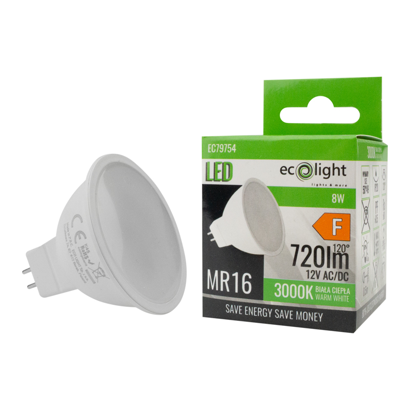 Żarówka LED mr16 8w 12v 3000k 720lm 3 Żarówka LED mr16 8w 12v 3000k 720lm - obrazek 3