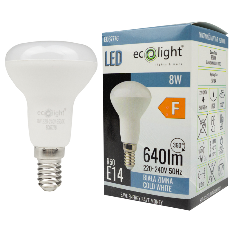 Żarówka LED r50 E14 8w 6500k 720lm 3 Żarówka LED r50 E14 8w 6500k 720lm - obrazek 3
