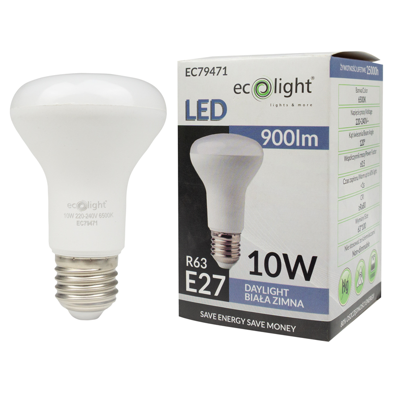 Żarówka LED r63 E27 10w 6500k 900lm 2 Żarówka LED r63 E27 10w 6500k 900lm - obrazek 2