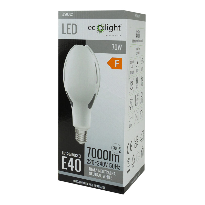 Żarówka LED rocket e40 70w 4000k 7000lm 3 Żarówka LED rocket e40 70w 4000k 7000lm - obrazek 3