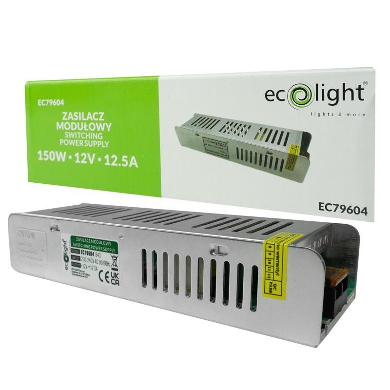 Zasilacz LED 150w 12v 12.5a ip20 slim 200x60x40 5 Zasilacz LED 150w 12v 12.5a ip20 slim 200x60x40 - obrazek 5