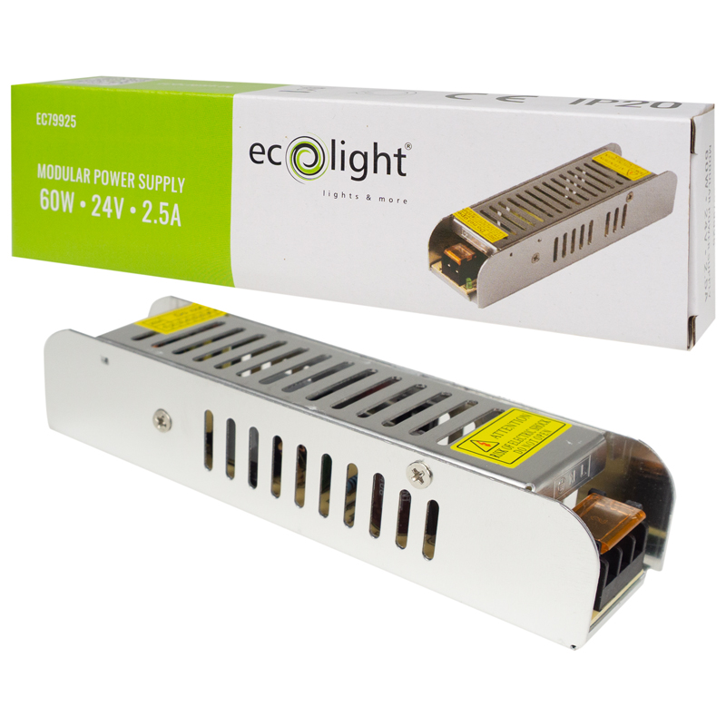 Zasilacz LED 60w 24v 2.5a slim ip20 160x40x32 2 Zasilacz LED 60w 24v 2.5a slim ip20 160x40x32 - obrazek 2