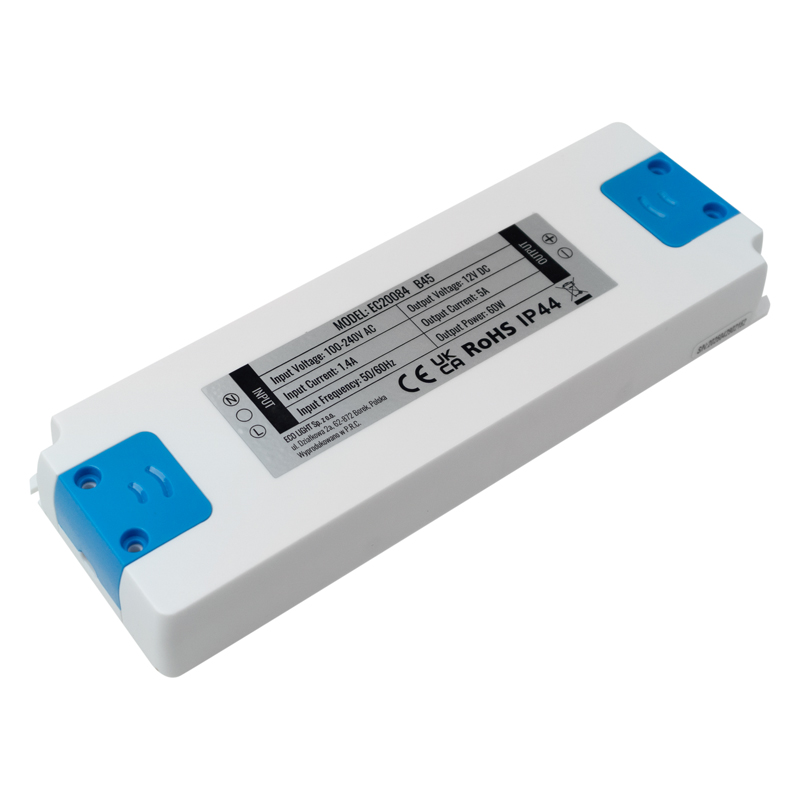 Zasilacz meblowy 60w 12v IP44 185x64x22 1 Zasilacz meblowy 60W 12V IP44 185x64x22 — oświetlenie LED