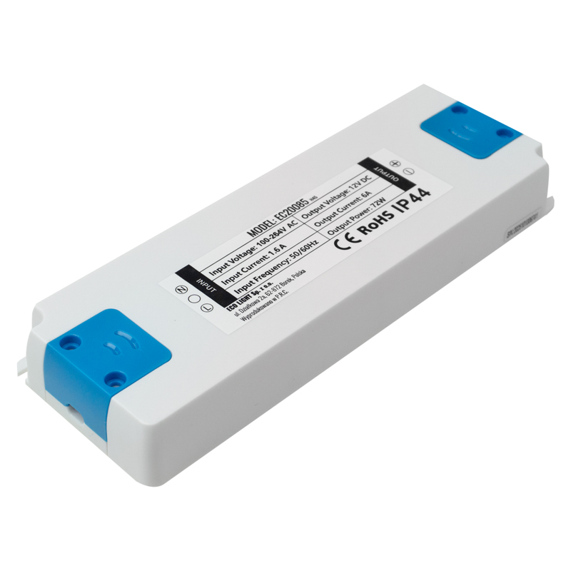 Zasilacz meblowy 72w 12v IP44 185x64x22 1 Zasilacz meblowy 72W 12V IP44 185x64x22 — oświetlenie LED