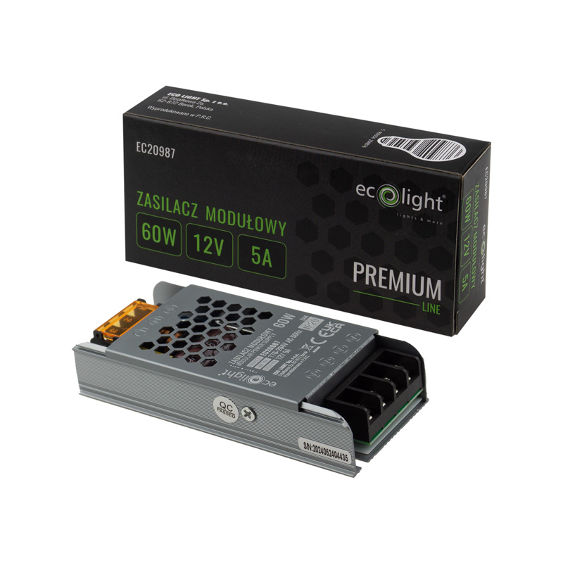 Zasilacz modułowy slim premium 60w 12v 2 Zasilacz modułowy slim premium 60w 12v - obrazek 2