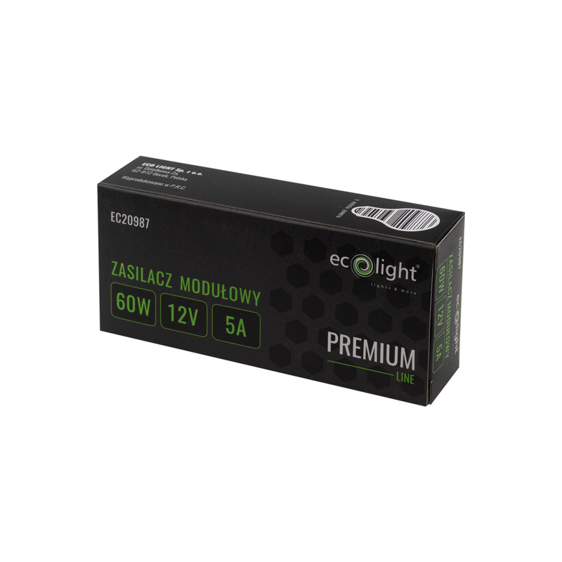 Zasilacz modułowy slim premium 60w 12v 3 Zasilacz modułowy slim premium 60w 12v - obrazek 3