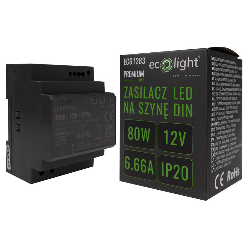 Zasilacz na szynę din premium 4m 12v 80w 4 Zasilacz na szynę din premium 4m 12v 80w - obrazek 4