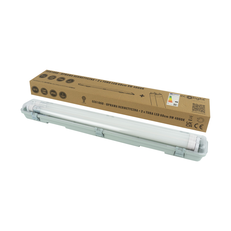 Zestaw oprawa hermetyczna + 2xtuba LED 60cm 4000k 8 Zestaw oprawa hermetyczna + 2xtuba LED 60cm 4000k - obrazek 8