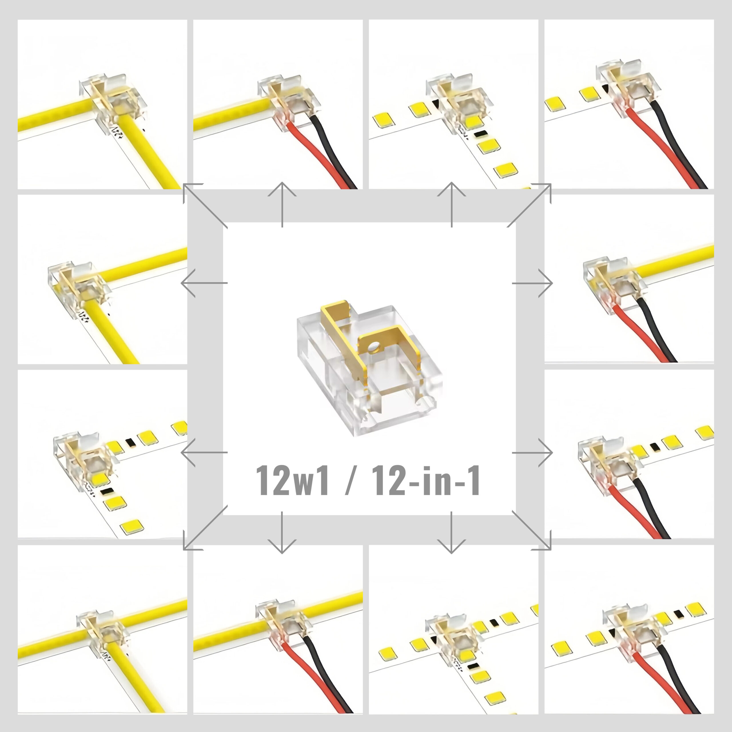 Złączka LED COB / smd 8mm 12w1 1 Złączka LED COB / SMD 8mm 12w1 — oświetlenie LED